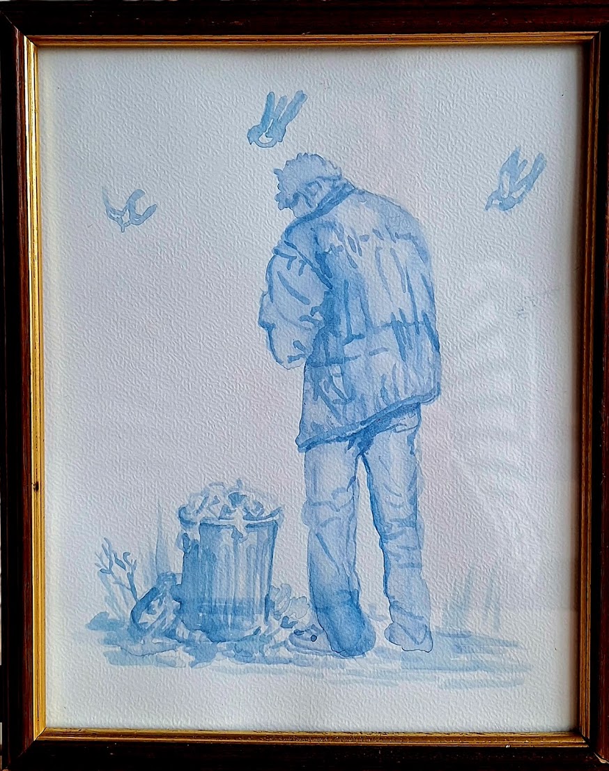 Figuur bij vuilnisbak ingelijst